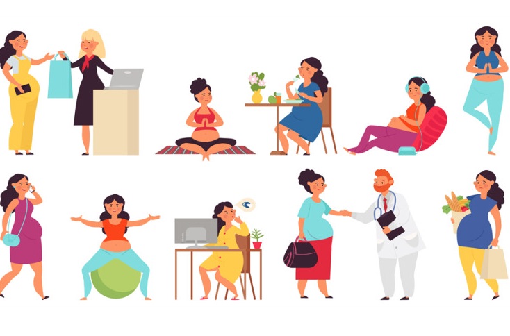 What should be the daily routine of a pregnant woman